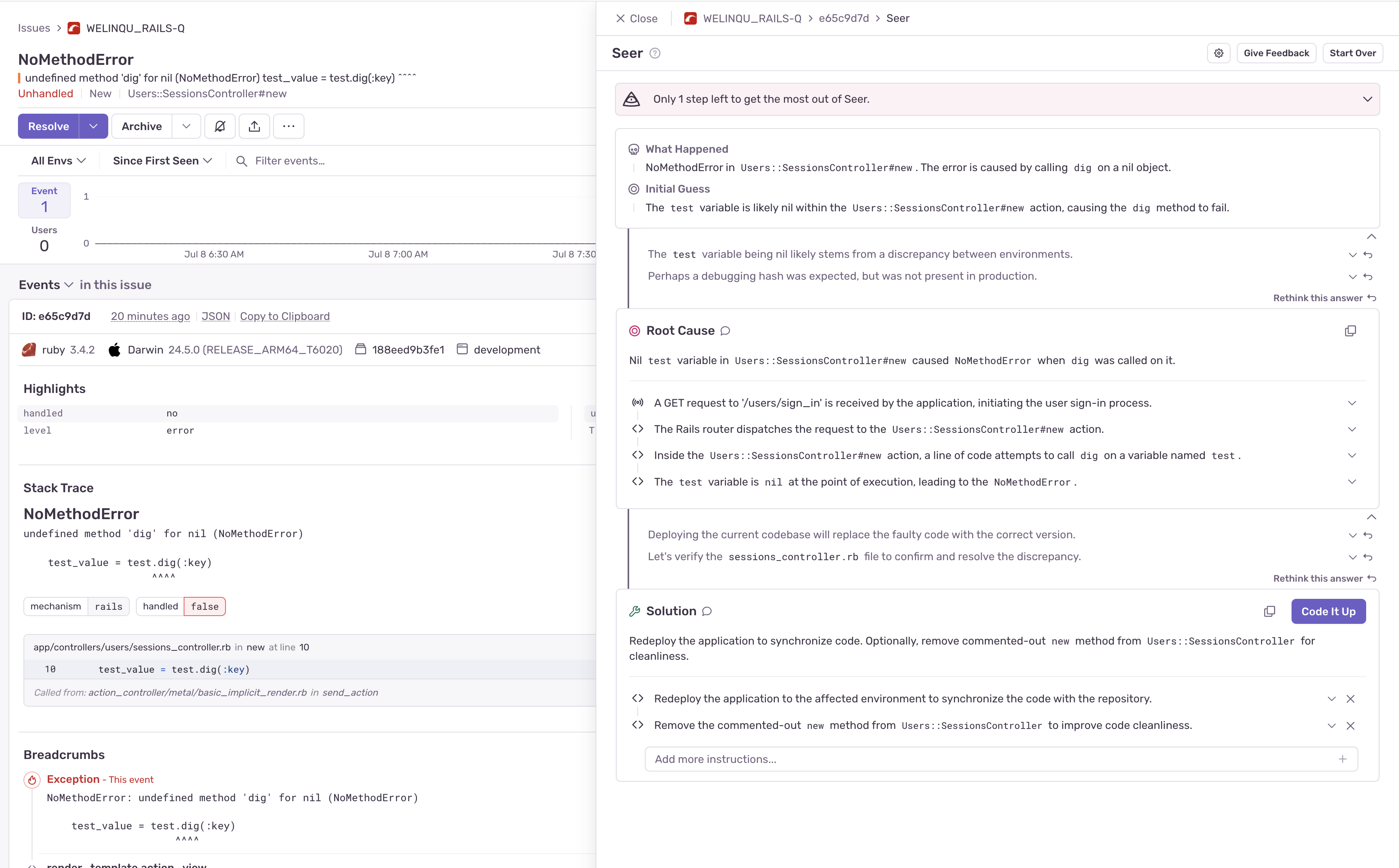 Example of Seer in Action